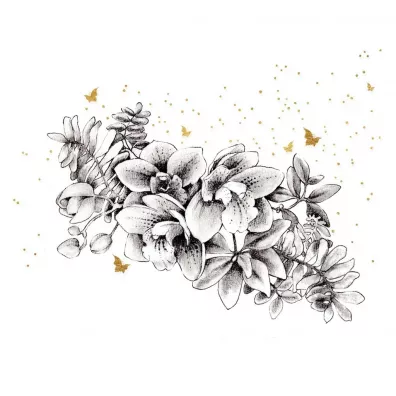 Clear Creations Karnet z�ocony kwadrat CL3821_BL Kwiaty