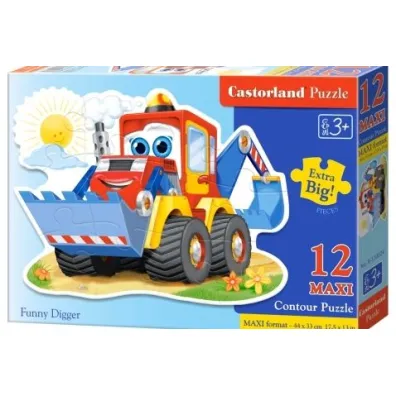 Puzzle 12 el. Zabawna koparka Castorland