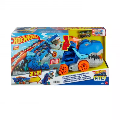 Hot Wheels. City T-Rex Mega Transporter Zestaw HNG50 Mattel
