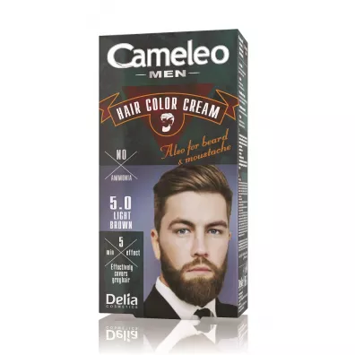 Cameleo Men Hair Color Cream farba do wosw brody i wsw 5.0 Light Brown 30 ml