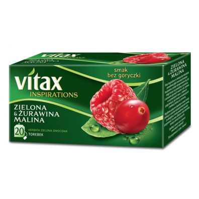 Vitax Inspirations Herbata zielona urawina i malina 20 x 1,5 g
