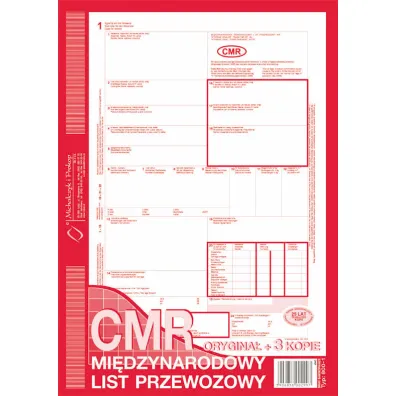 Michalczyk i Prokop Mi�dzynarodowy List Przewozowy CMR A4 orygina� + 5 kopii-numerowany A4
