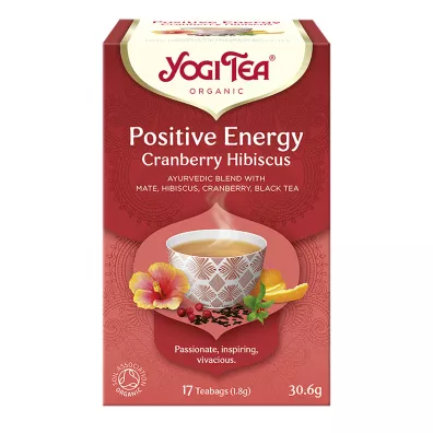 Yogi Tea Herbata Pozytywna Energia �urawina - Hibiskus (Positive Energy Cranberry Hibiscus) 17 x 1.8 g Bio