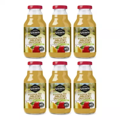Sady Wincenta Sok 100% jabkowo-gruszkowy naturalnie mtny toczony NFC Zestaw 6 x 330 ml