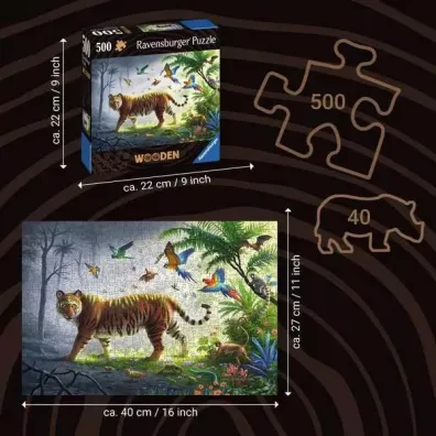 Puzzle drewniane 500 el. Tygrys Ravensburger
