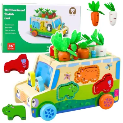 Auto edukacyjne sorter kszta�t�w drewniany LeanToys