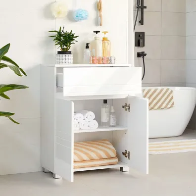 Songmics Szafka �azienkowa 60 cm bia�a stoj�ca