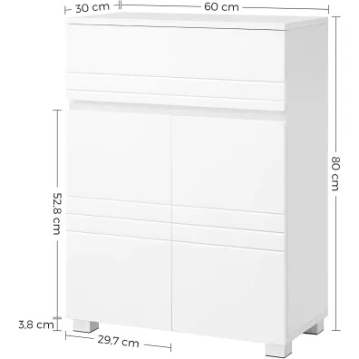 Songmics Szafka �azienkowa 60 cm bia�a stoj�ca
