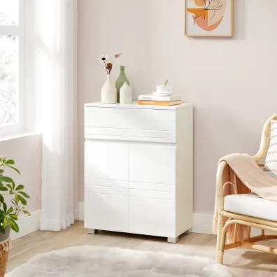 Songmics Szafka �azienkowa 60 cm bia�a stoj�ca