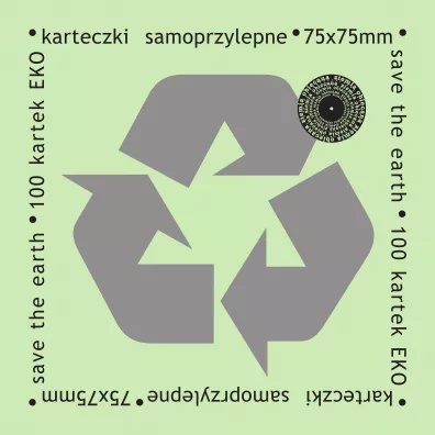 Ziemia Obiecana Karteczki samoprzylepne eko zielone 75x75 mm 100 kartek
