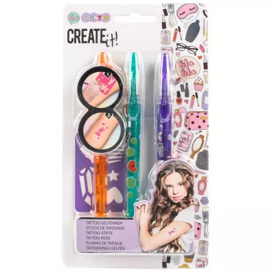 Zestaw pisak�w do robienia tatua�u 3-pak Create It! Canenco