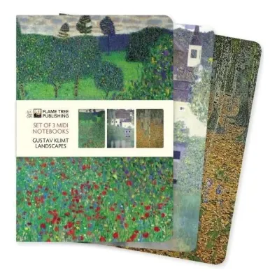 Flame Tree Zestaw 3 notatnik�w Midi Gustav Klimt Krajobrazy