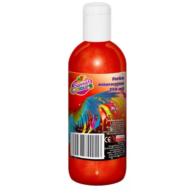 Otocki Farba dekoracyjna brokatowa czerwony 250 ml