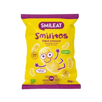 Smileat Smilitos, Chrupki kukurydziane z oliw� z oliwek z pierwszego t�oczenia 8 m+ 38 g Bio