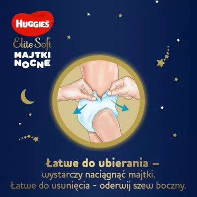 Huggies Pieluchomajtki Overnights Pants 5 (12-17 kg) Elite Soft 17 szt.