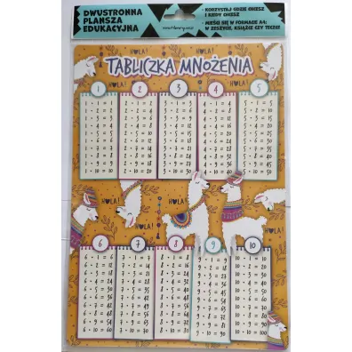 Henry Plansza edukacyjna A4 tabliczka mno�enia lamy
