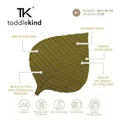 Toddlekind Mata do zabawy z baweny organicznej w ksztacie licia Leaf Mat Sand Castle