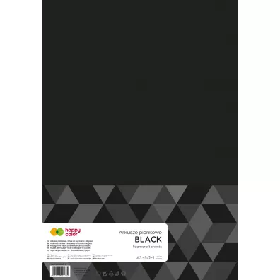 Happy Color Arkusze piankowe A3 czarne 5 arkuszy