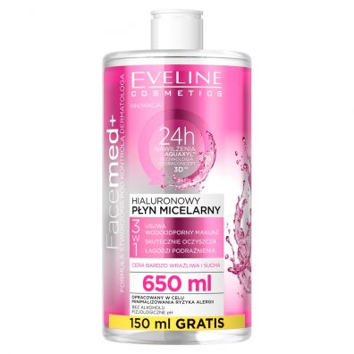 Eveline Cosmetics Facemed+ hialuronowy płyn micelarny 3w1 650 ml