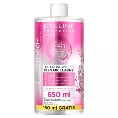 Eveline Cosmetics Facemed+ hialuronowy p�yn micelarny 3w1 650 ml