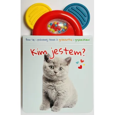 Kim jestem? niebieska. Ksi��eczka z gryzaczkiem i grzechotk�