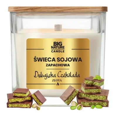 Big Nature �wieca sojowa o zapachu Czekolada Dubajska Z�ota 220 g