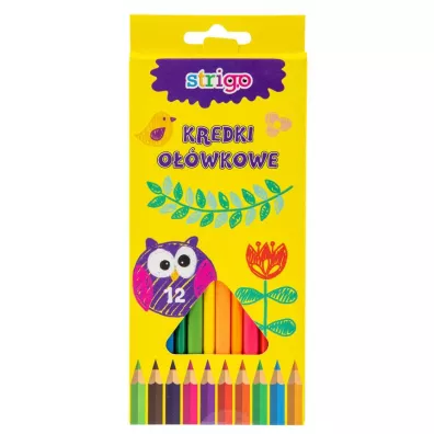 Strigo Kredki o��wkowe tr�jk�tne 12 szt.