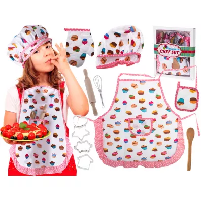 Zestaw kucharza dla dzieci fartuch czapka kucharska rękawica kuchenna + akcesoria Zestaw kucharza dla dzieci fartuch czapka kucharska rękawica kuchenna + akcesoria