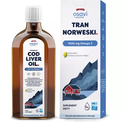 Osavi Tran Norweski 1000 mg Omega 3 - smak cytryna-mi�ta suplement diety 250 ml
