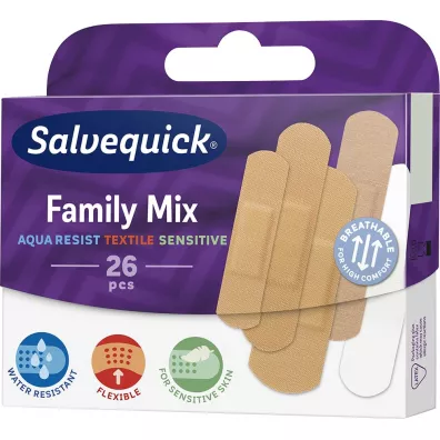 Salvequick Plastry opatrunkowe Family Mix 26 szt.