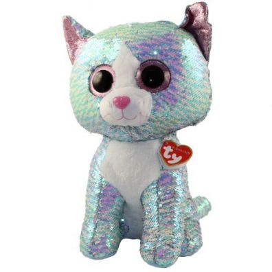 Beanie Boos Whimsy - cekinowy Kot niebieski 42cm