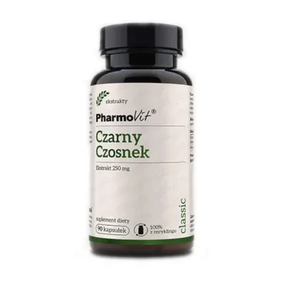 Pharmovit Czarny czosnek ekstrakt (250 mg) bezglutenowy - suplement diety 90 kaps.