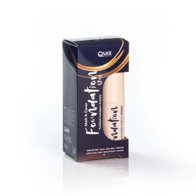 Quiz Cosmetics Matt & Cover Stick kryj�cy podk�ad w sticku wzbogacony olejem Rycynowym i Mas�em Shea Natural 7.5 g