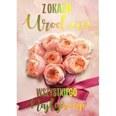 Yeku Karnet Urodziny damskie bukiet