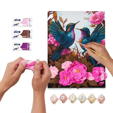 Sensory Art Okto Zestaw do modelowania i malowania 3D Kolibry zakochane 30x40 cm