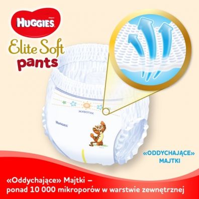 Huggies Pieluchomajtki Premium Mega Pants 3 (6-11 kg) Elite Soft 54 szt.