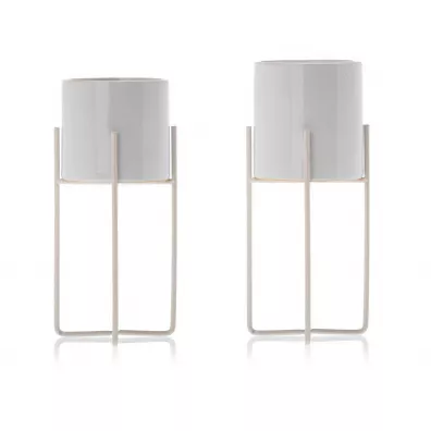 HowHomely Doniczka Florri White 23,5 cm