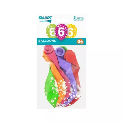 Godan Balony cyfra 6 mix 30cm