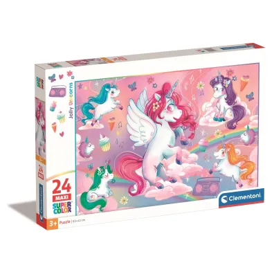 Puzzle 24 el. Maxi SuperColor. Jolly Unicorns Clementoni