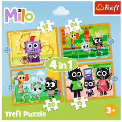 Puzzle 4w1 - Poznaj Milo i jego przyjaci� (12+15+20+24 el.) Trefl