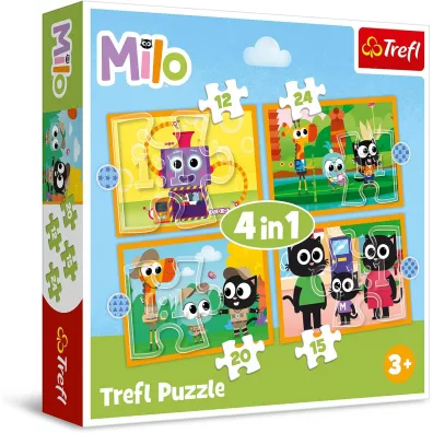 Puzzle 4w1 - Poznaj Milo i jego przyjaci� (12+15+20+24 el.) Trefl