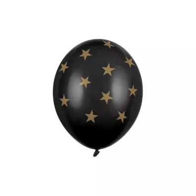 PartyDeco Balony Gwiazdki Pastel Black 30 cm