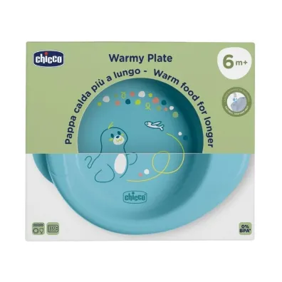Chicco Talerz podgrzewany turkusowy 6m+