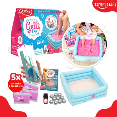 Domowe spa dla st�p z misk�, przybornikiem i galaretk� Gelli Spa 5+ Zimpli Kids