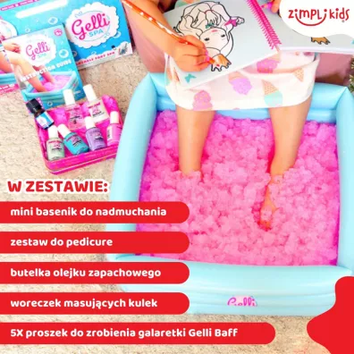 Domowe spa dla st�p z misk�, przybornikiem i galaretk� Gelli Spa 5+ Zimpli Kids