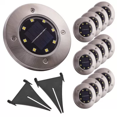 Lampa solarna ogrodowa 12 LED najazdowa gruntowa