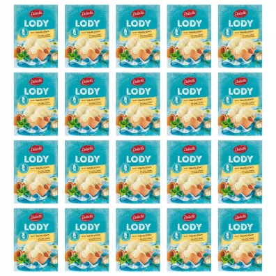 Delecta Lody w proszku o smaku waniliowym zgrzewka 20 x 57 g