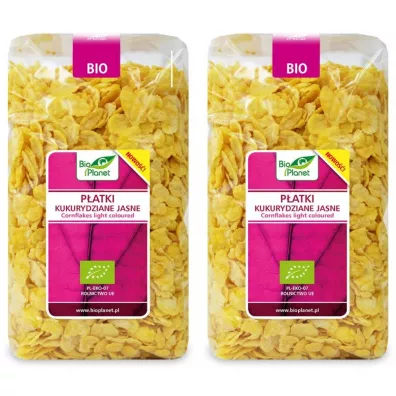 Bio Planet Patki kukurydziane jasne Zestaw 2 x 250 g Bio