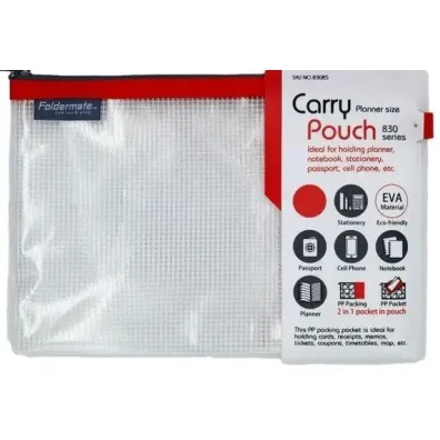 Foldermate Torebka na zamek Mesh Eva czerwona 24x17cm
