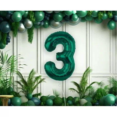 Godan Balon foliowy B&C cyfra 3 ziele� butelkowa 85cm